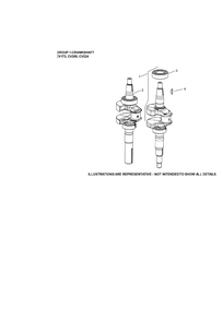 Cv173-3016 Crankshaft Diagram and Parts List for CV173-3016  Cub Cadet Lawn Mower